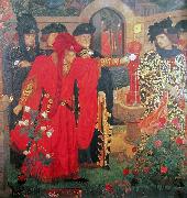 Henry Arthur Payne Plucking the Red and White Roses in the Old Temple Gardens oil painting artist